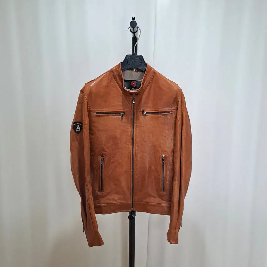 [BUNJANG] Lamborghini Made in Italy Leather Jacket Brown Single Line Design Size 46 (US 95) / (택포) 람보르기니 메드 인 이태리 가죽자켓 46 C262