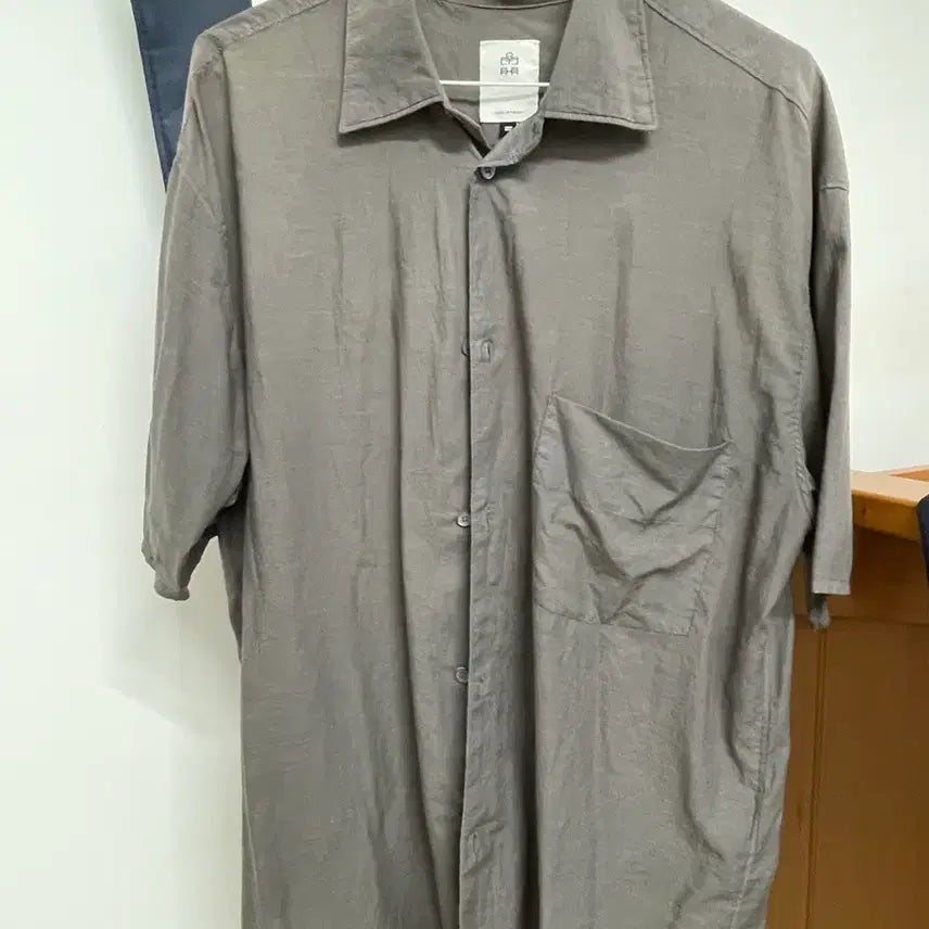 [BUNJANG] Politeu Tenco Short-Sleeve Shirt Size 2 Mid Grey / 폴리테루 텐코 반팔 셔츠 2 미드그레이