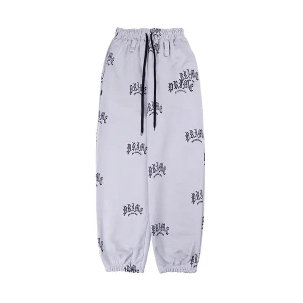 [BUNJANG] Prime Members Jacquard Wide Sweatpants Light Grey / 프라임멤버스 자카드 와이드 스웻 팬츠 바지 라이트 그레이
