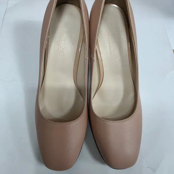 [BUNJANG] Elisabeth Beige Leather Pumps (7cm Heel) / 엘리자벳  베이지색 펌프스