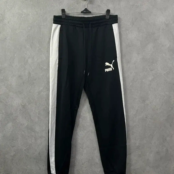 [BUNJANG] Puma Track Pants Black White Line M / 푸마 트랙 팬츠 블랙 화이트 라인 M