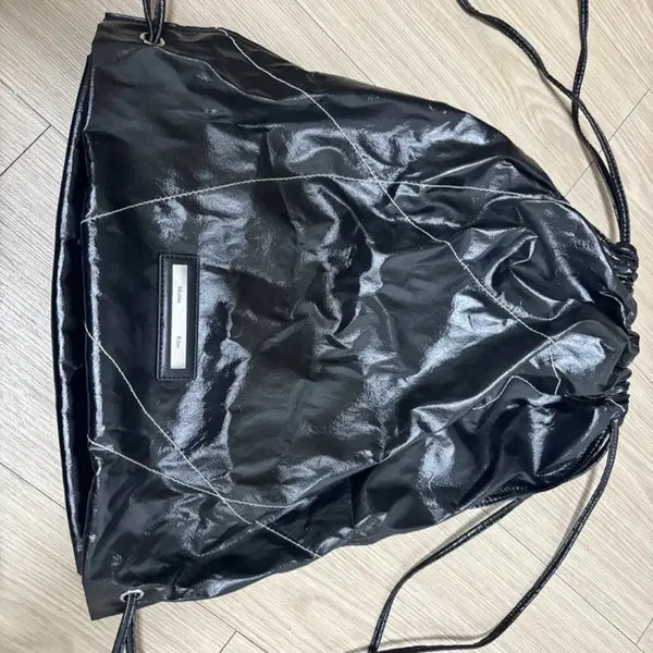 [BUNJANG] Matinkim String Coated Backpack Black / 마뗑킴 스트링 코팅 백팩 블랙