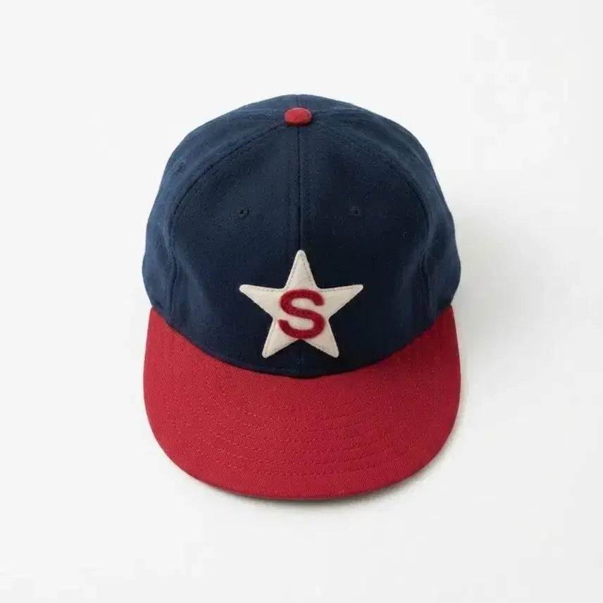 [BUNJANG] Ebbets Field Flannel S Logo Ball Cap Navy/Red / 이벳필드 플란넬 S 로고 볼캡 네이비/레드