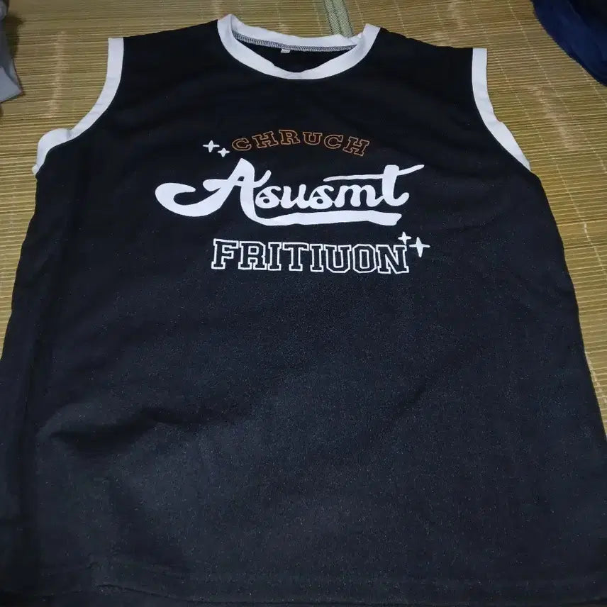 [BUNJANG] CHURCH ASUSMT FRITIUON Sleeveless T-Shirt Black / CHURCH ASUSMT FRITIUON 민소매 티셔츠 블랙