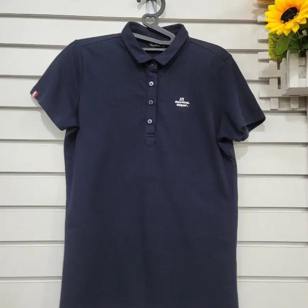 [BUNJANG] Basquiat Navy Collar T-Shirt / #여성의류장 미셸 바스키아의 네이비 카라티셔츠