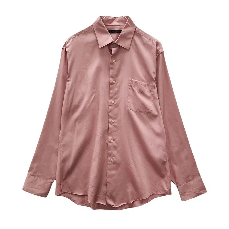 [BUNJANG] Vintage Rose Pink Slim Fit Shirt - Large / 빈티지 슬림핏 로즈핑크 셔츠 LARGE 16 34/35