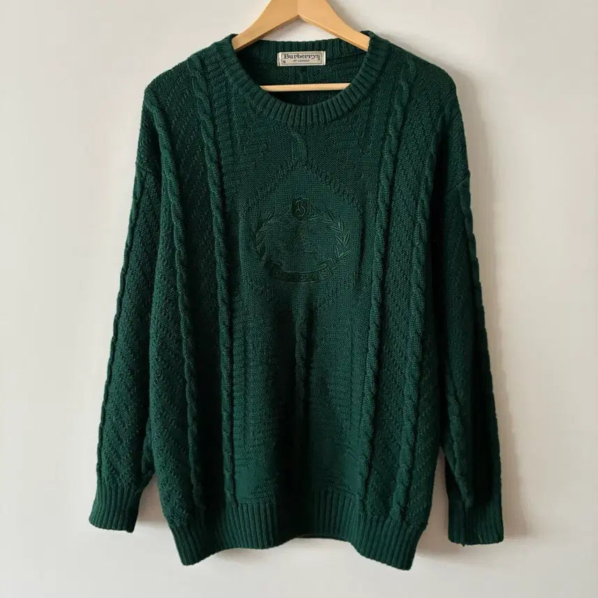 [BUNJANG] Burberrys 90s Big Logo Knit Sweater / 버버리스 90s 크러스트 빅로고 니트