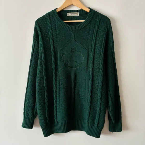 [BUNJANG] Burberrys 90s Big Logo Knit Sweater / 버버리스 90s 크러스트 빅로고 니트