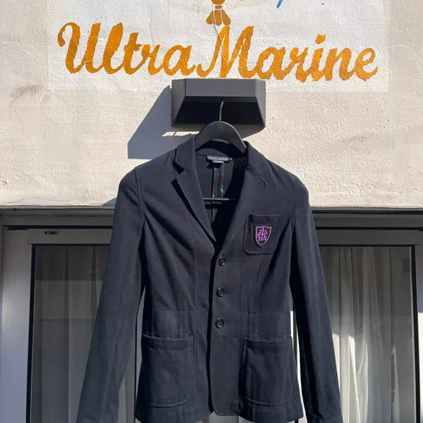 [BUNJANG] Ralph Lauren Women's Cotton Emblem Blazer (Size S) / 랄프로렌 여성 코튼 엠블럼 블레이저 (S)