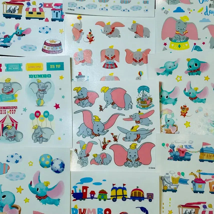 [BUNJANG] Disney Dumbo Stickers (10pcs) / 디즈니 덤보 인스 10장
