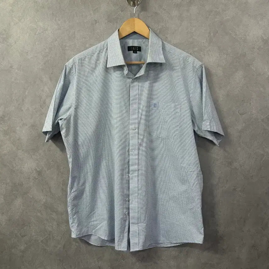 [BUNJANG] Daks Blue Stripe Short Sleeve Shirt (110) / 닥스 셔츠 반팔 블루 스트라이프 110