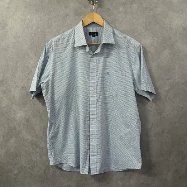 [BUNJANG] Daks Blue Stripe Short Sleeve Shirt (110) / 닥스 셔츠 반팔 블루 스트라이프 110