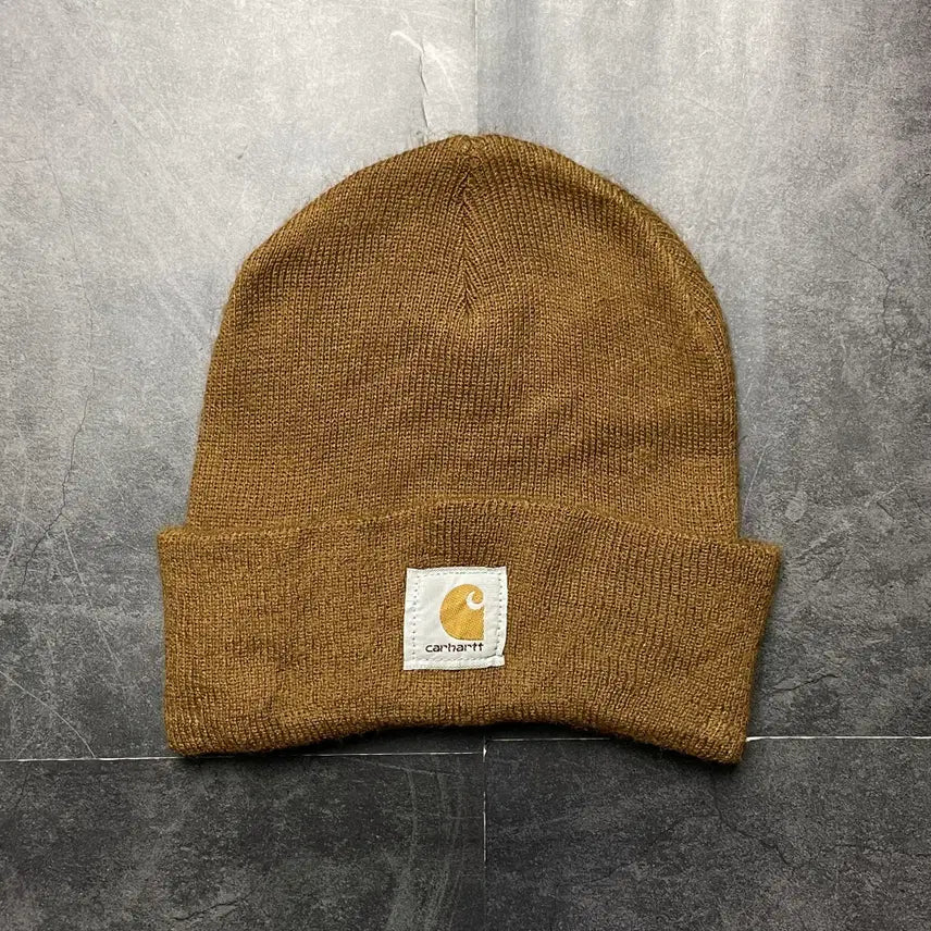 [BUNJANG] Carhartt A18 Camel Knit Cuffed Beanie / CARHARTT 칼하트A18 카멜 니트 커프드 비니 A01366