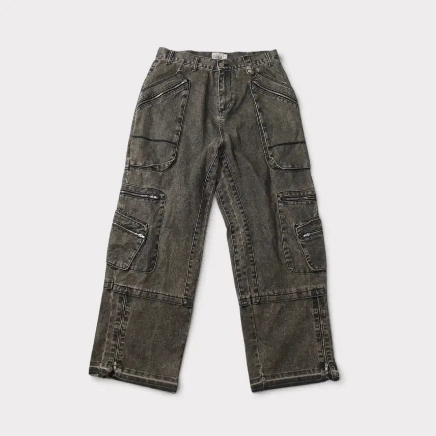 [BUNJANG] Big Union Multi-Pocket Black Denim Pants / [M] 빅유니온 멀티포켓 흑청 데님팬츠