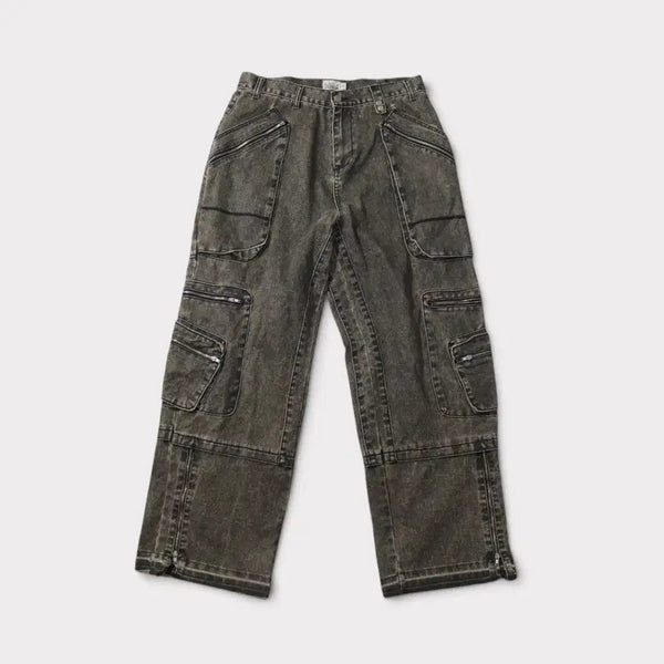 [BUNJANG] Big Union Multi-Pocket Black Denim Pants / [M] 빅유니온 멀티포켓 흑청 데님팬츠