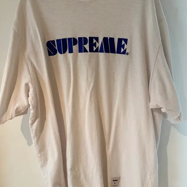 [BUNJANG] Supreme Logo T-Shirt (White, L) / 슈프림 로고 반팔