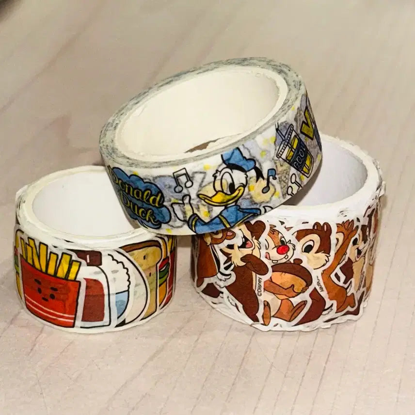 [BUNJANG] Disney Food Masking Tape Sticker Set (3 Types) / 마스킹 테이프 스티커 음식 디즈니 3종 일괄