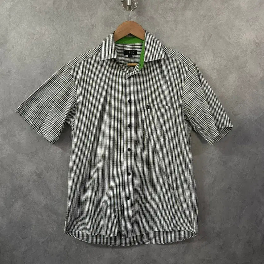 [BUNJANG] Daks Check Short Sleeve Shirt 100 / 닥스 체크 반팔 셔츠 100