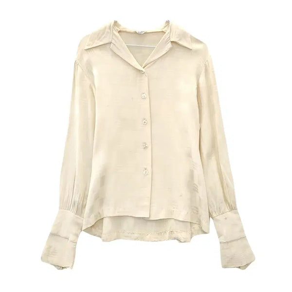 [BUNJANG] Jacquard Cream Blouse - Made in USA / 자카드 크림 블라우스 MADE IN USA