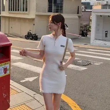 [BUNJANG] Seokukki Gelato Knit Dress Cream S / 서쿠키 젤라토 니트원피스 크림 S