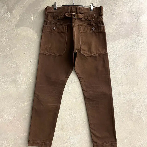 [BUNJANG] ABAHOUSE Brown Cinch Back Work Pants / [3] ABAHOUSE 아바하우스 브라운 신치백 워크팬츠