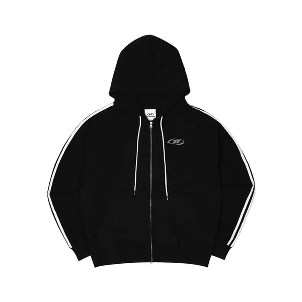 [BUNJANG] Born to Win Track Line Hooded Zip-Up Black / 본투윈 트랙 라인 후드 집업 블랙 2