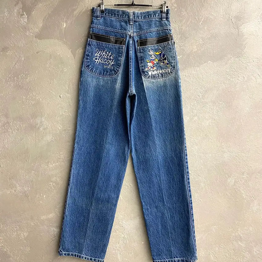 [BUNJANG] Vintage 90s-00s Embroidered Loose Fit Denim Pants / [26] 90-00s Vintage 빈티지 루즈핏 자수 데님팬츠