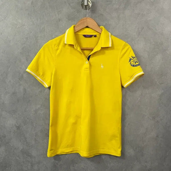 [BUNJANG] HAZZYS Golf Wear Yellow Short Sleeve Polo T-shirt M / HAZZYS 골프웨어 옐로우 반팔 카라티 M