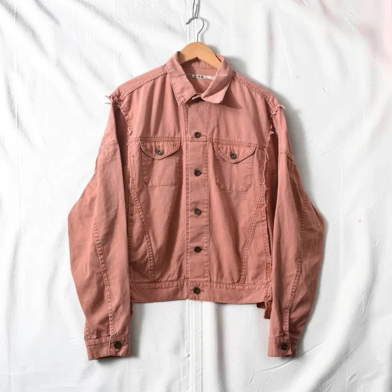[BUNJANG] Nico and... Cotton Trucker Jacket Dusty Pink Vintage / 니코앤드 코튼 자켓 M0846