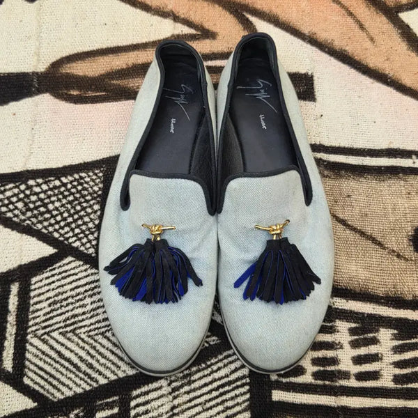 [BUNJANG] Giuseppe Zanotti Homme Denim Tassel Loafers / 265~270 쥬세페 자노티 옴므 데님 태슬 로퍼
