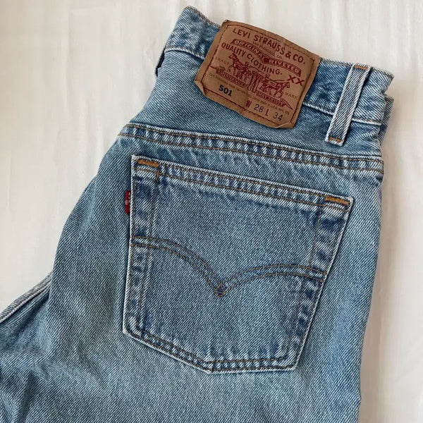 [BUNJANG] Vintage Levi's 501 Button Fly Denim Jeans W28 L34 / 빈티지 리바이스 501 버튼 플라이 W28 L34 데님 청바지