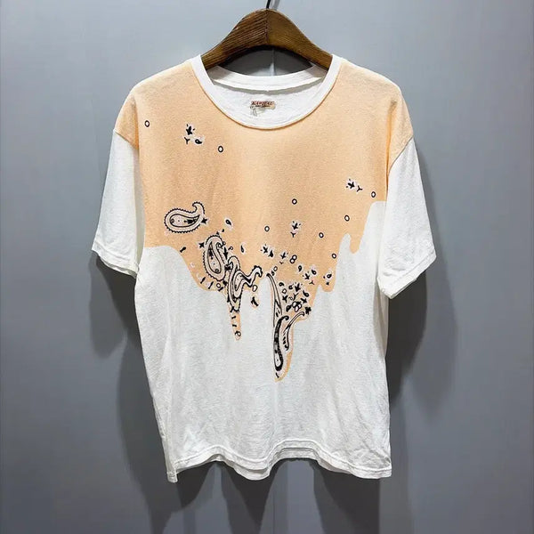 [BUNJANG] Kapital Light Orange Bandana T-Shirt / (정품/새상품) KAPITAL 캐피탈 라이트오렌지 반다나 티셔츠