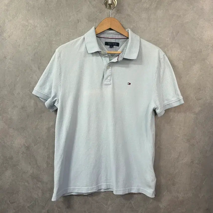 [BUNJANG] Tommy Hilfiger Short Sleeve Polo Shirt Blue L / 타미힐피거 반팔 카라티 하늘색 L