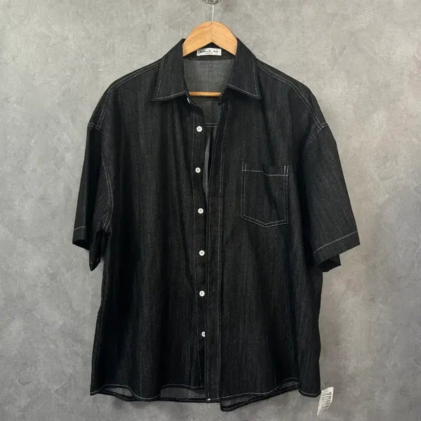 [BUNJANG] Denim Short Sleeve Shirt F / 반팔 데님 셔츠 F