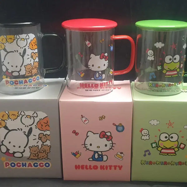 [BUNJANG] Sanrio Glass Cup Set (Hello Kitty, Pochacco, Keroppi) - 3종 New / 산리오,유리컵,3종,새제품,키티,케로피,포차코