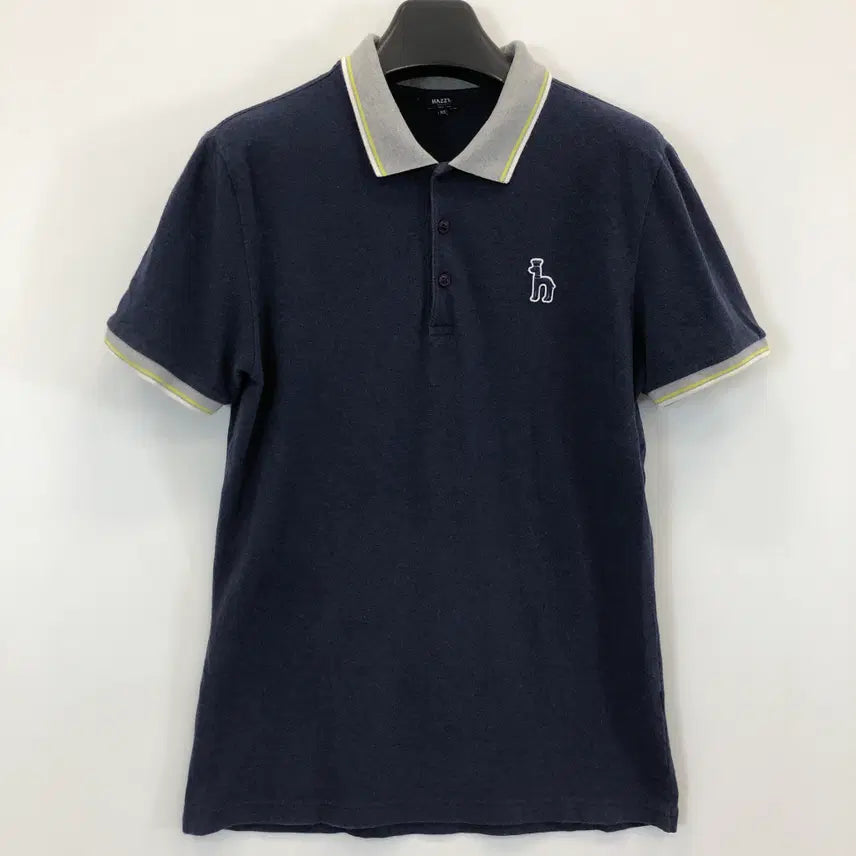 [BUNJANG] Hazzys Patch Logo Cotton Blend Polo T-Shirt Navy 100 / 헤지스 패치로고 PK 카라티 100