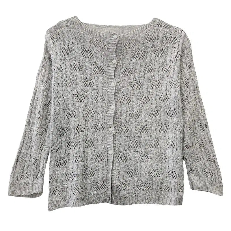 [BUNJANG] Semi-Avant Garde Punched Linen Cardigan Made in Japan / 세미아방가르드 펀칭 린넨 가디건 MADE IN JAPAN