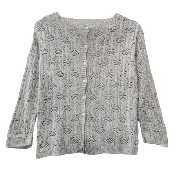 [BUNJANG] Semi-Avant Garde Punched Linen Cardigan Made in Japan / 세미아방가르드 펀칭 린넨 가디건 MADE IN JAPAN