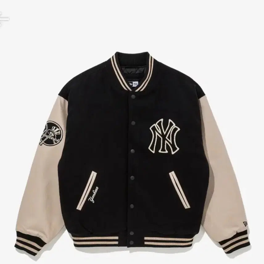 [BUNJANG] MLB New York Yankees Patched Varsity Jacket Black XXL / MLB 뉴욕 양키스 패치드 바시티 재킷 블랙