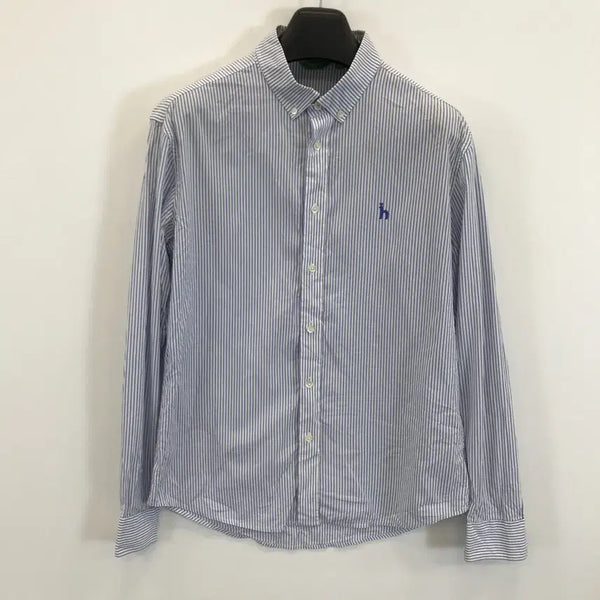 [BUNJANG] Hazzys Blue Stripe Cotton Blend Shirt 100 / 헤지스 블루 스트라이프 셔츠 [100]