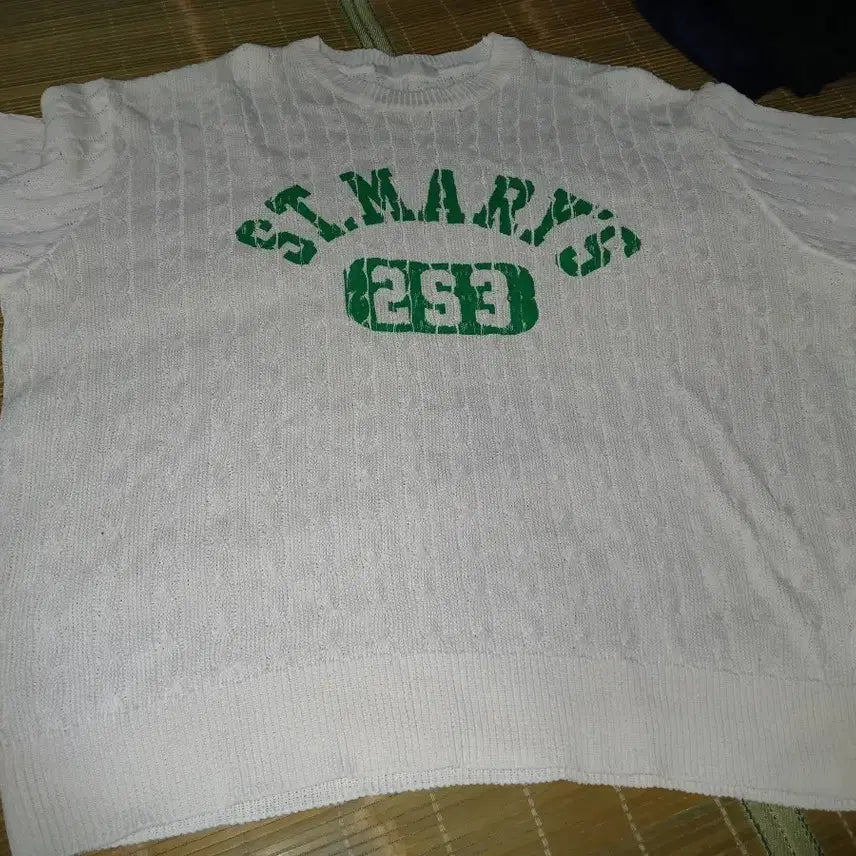 [BUNJANG] ST.MARY'S 253 Cable Knit White Sweater / ST.MARY'S 253 스웨터 흰색