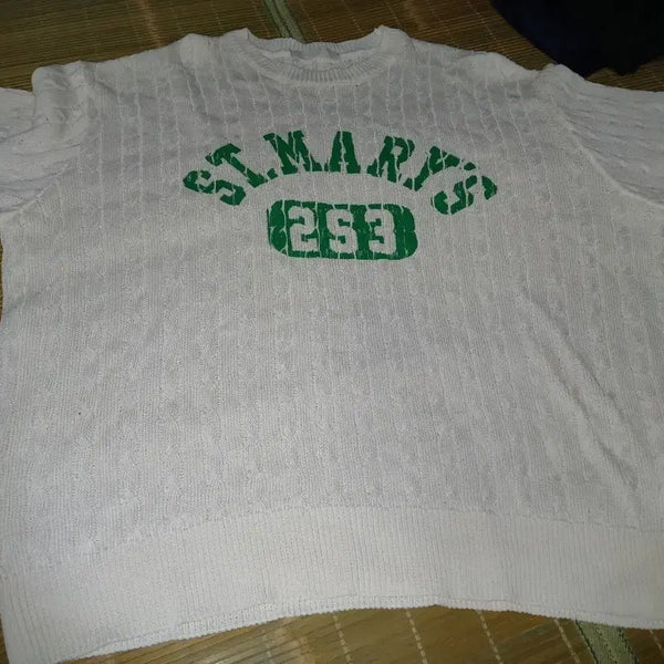 [BUNJANG] ST.MARY'S 253 Cable Knit White Sweater / ST.MARY'S 253 스웨터 흰색