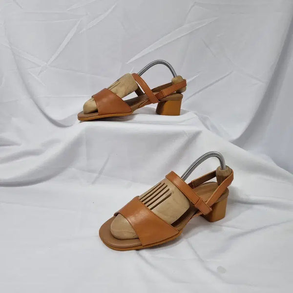 [BUNJANG] DooHa Vintage 36 230 Camper Strap Leather Shoes Sandals Brown / 두하빈티지 36 230 캠퍼 스트랩 레더 구두 샌들 브라운