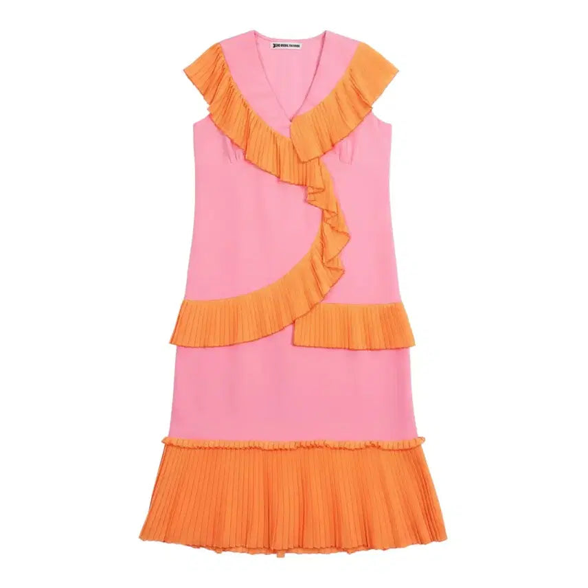 [BUNJANG] London Bridge Frill Short Sleeve Dress PK / 여성F/ 런던브릿지 프릴 반팔원피스PK 36-22
