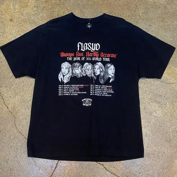 [BUNJANG] Flasyd 2024 World Tour T-Shirt / 미국 빈티지 Flasyd 플라시드 2024 월드투어 반팔티