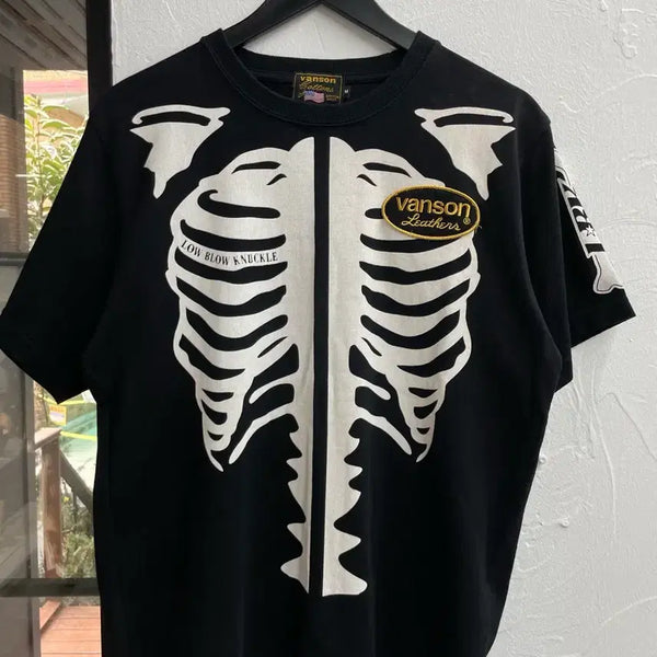 [BUNJANG] Vasnon Leather x Low Blow Knuckle Bone T-Shirt / 밴슨 레더 X 로우블로우 너클 본 티셔츠