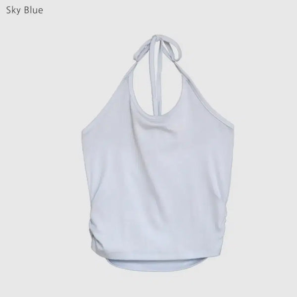 [BUNJANG] Cremme Halterneck Sleeveless Bustier Sky Blue / 크렘므 홀터넥 슬리브리스 뷔스티에 스카이블루