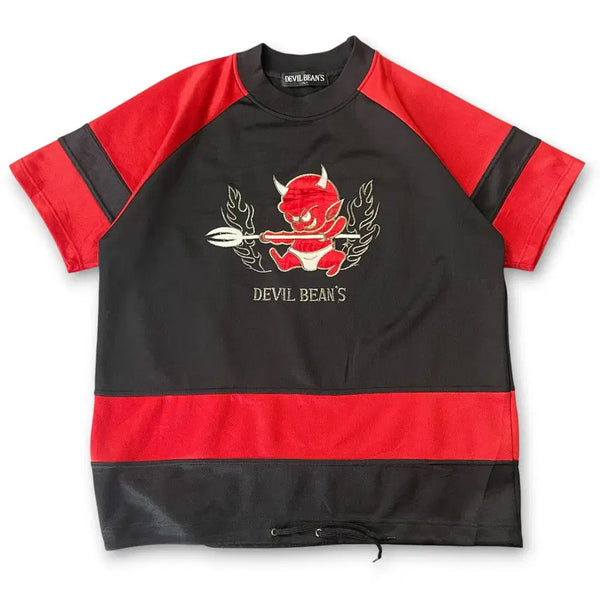 [BUNJANG] Devil's Bean 90s Red Devil Embroidery Sport Mesh T-Shirt / 데빌빈스 90s 레드 데빌 자수 포인트 스포츠 메쉬 반팔 L