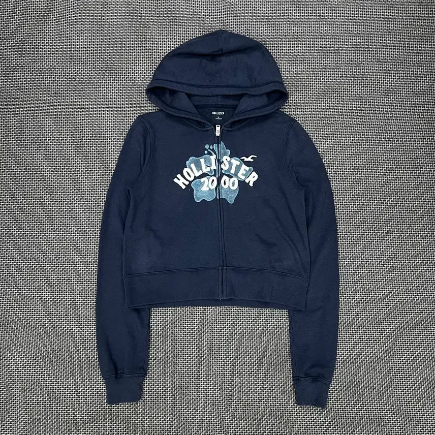 [BUNJANG] Hollister Grey-Blue Zip-Up Hoodie / 홀리스터 그레이블루 후드집업