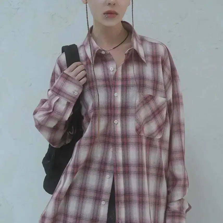 [BUNJANG] Urban Dress Check Linen Shirt / 어반드레스 체크 린넨 셔츠